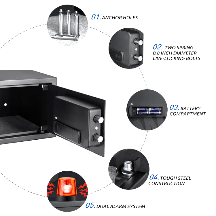 E1900E Series Tucen Caja Fuerte Safe Box Mini Money Small Home Security Electronic Digital Safes For Sale