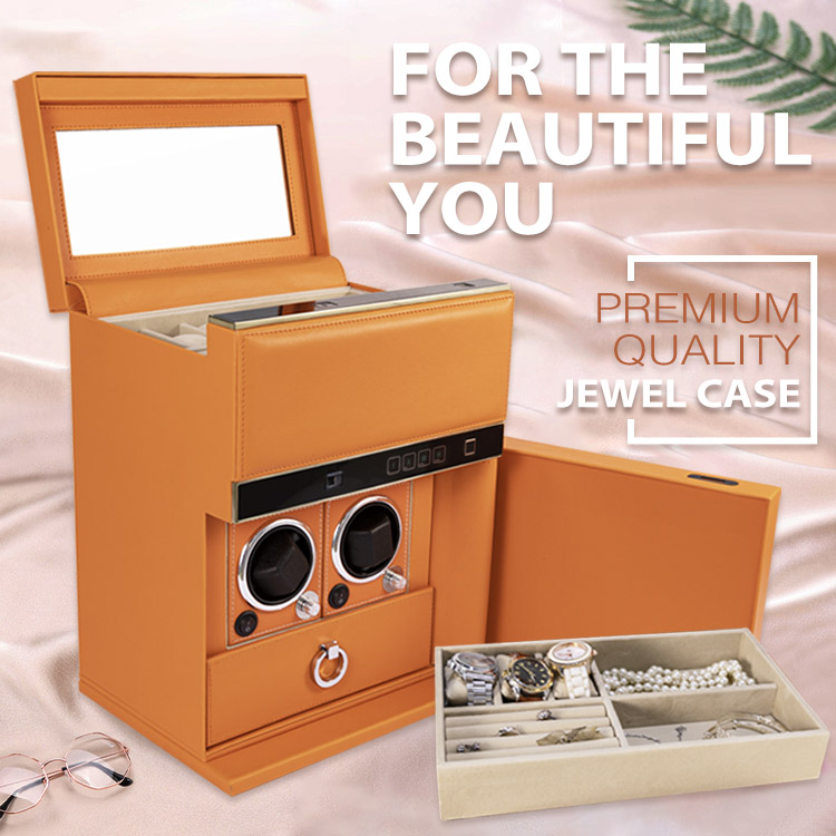  Digital Lock Watch Winder Security Jewelry Safe Box with Mirror Portablefor Rings