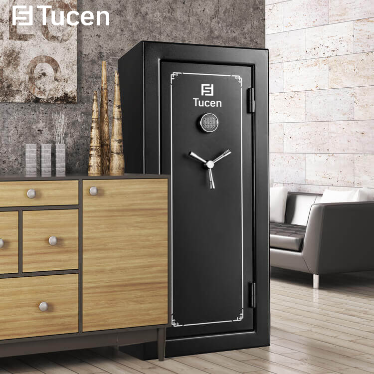 Tucen GSF0100M Series 24-Gun Storage Quick Access Electronic Fireproof Treadlock Rifle Gun Safe Cabinet