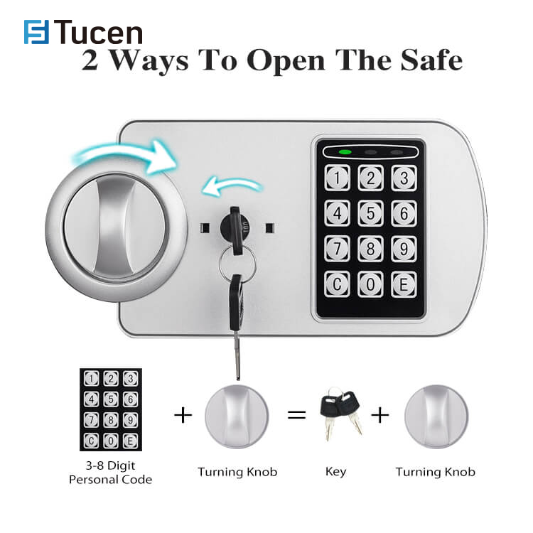 E1600E Series Tucen Custom Home Security Small Electronic Digital Safe For Home Office