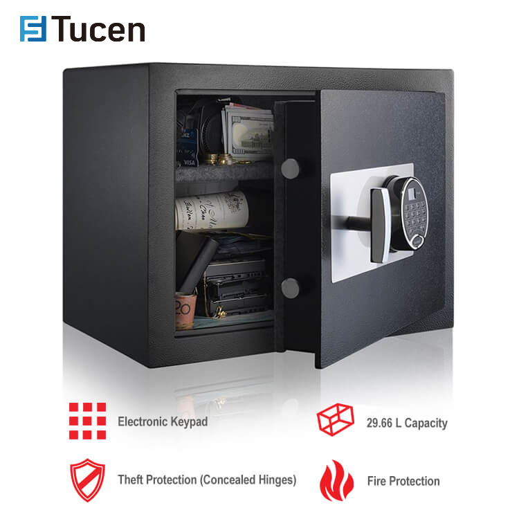 Tucen FP1901E 30 Minutes Fire Protection Electronic Fireproof Hotel Weight Safe Box