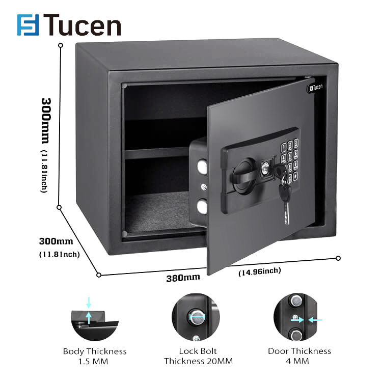 E4500E Series Tucen Mini Caja Fuerte New Designed Safe Box Home Electronic Security Money Digital Safes