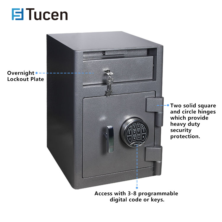 Tucen Digital Keypad Anti-drill Plates Depository Cash Vault Drop Safe Box