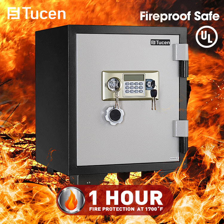 Tucen FP0300M Series Safety Box Fireproof Cabinet Rated Electronic Resistent Fire Proof Booil Safe 60 Minutes Fire Protection