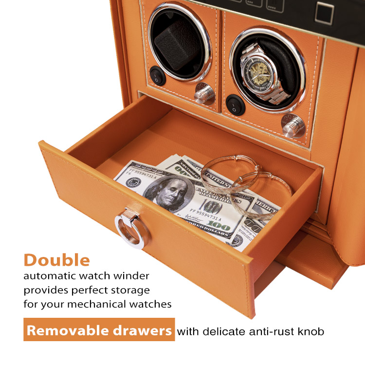  Digital Lock Watch Winder Security Jewelry Safe Box with Mirror Portablefor Rings