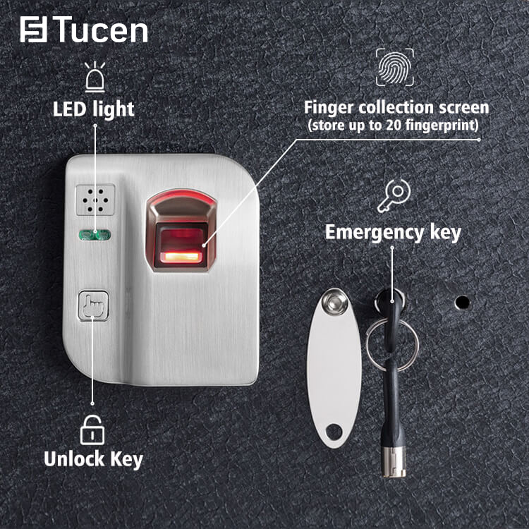 F0600S Series Tucen Removable Integrated LED Light, Automatic Lighting Fingerprint Safes For Home or Office