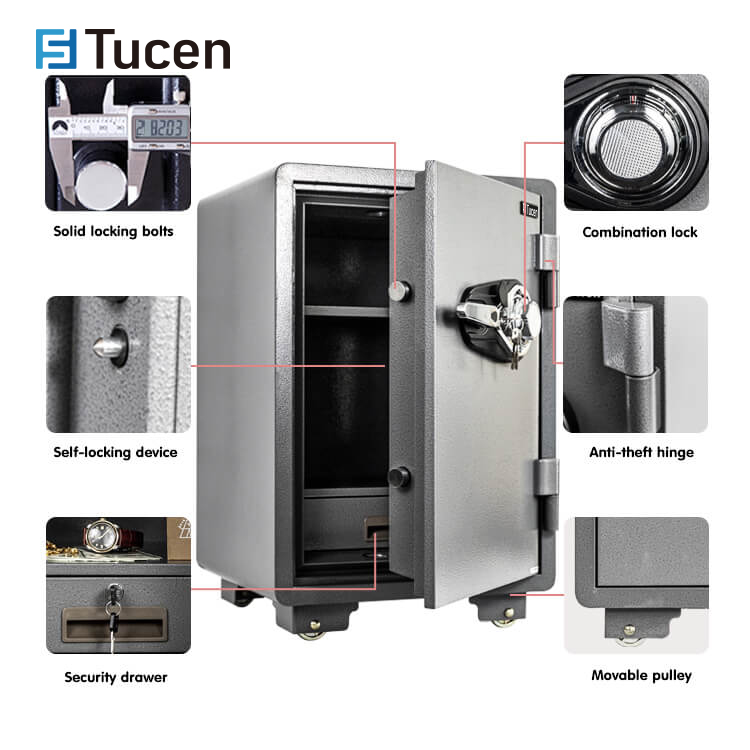 Tucen FP0403M Fireproof mechanical Stainless Steel Safes For Home 60 Minutes