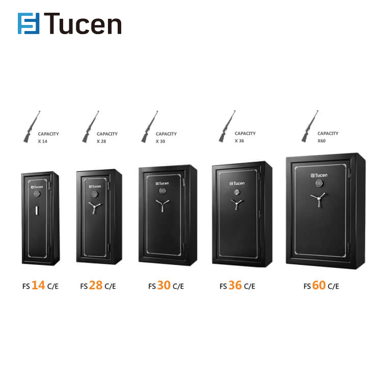 Tucen GSF0100E Series Large Luxury Vault Rifles Fireproof Gun Automatic Safe Deposit Box For 36 Guns Home