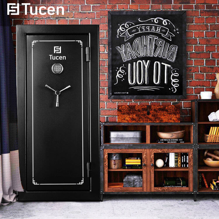 Tucen GSF0100M Series 24-Gun Storage Quick Access Electronic Fireproof Treadlock Rifle Gun Safe Cabinet